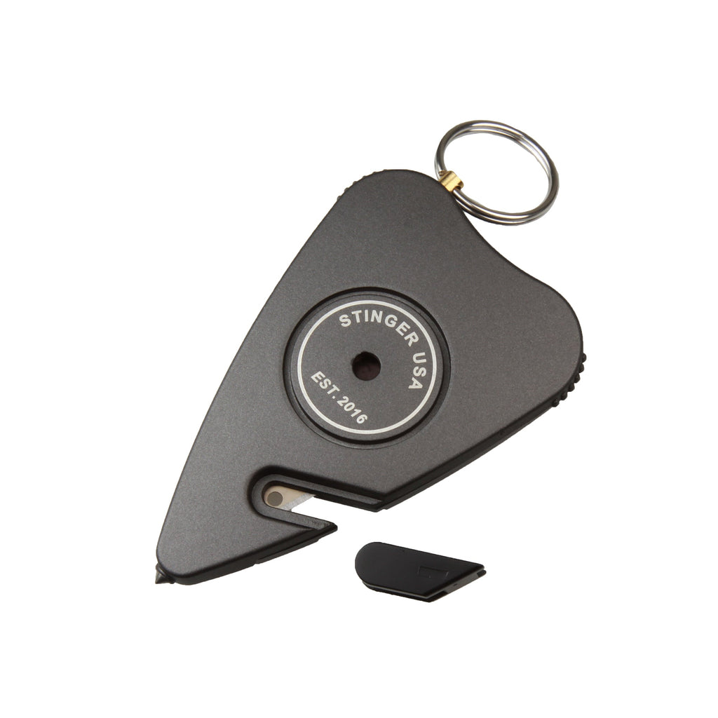 Stinger Stay Away Personal Safety Alarm Keychain Emergency Tool: Siren Alarm, Seat Belt Cutter, Glass Breaker (Green Marble)