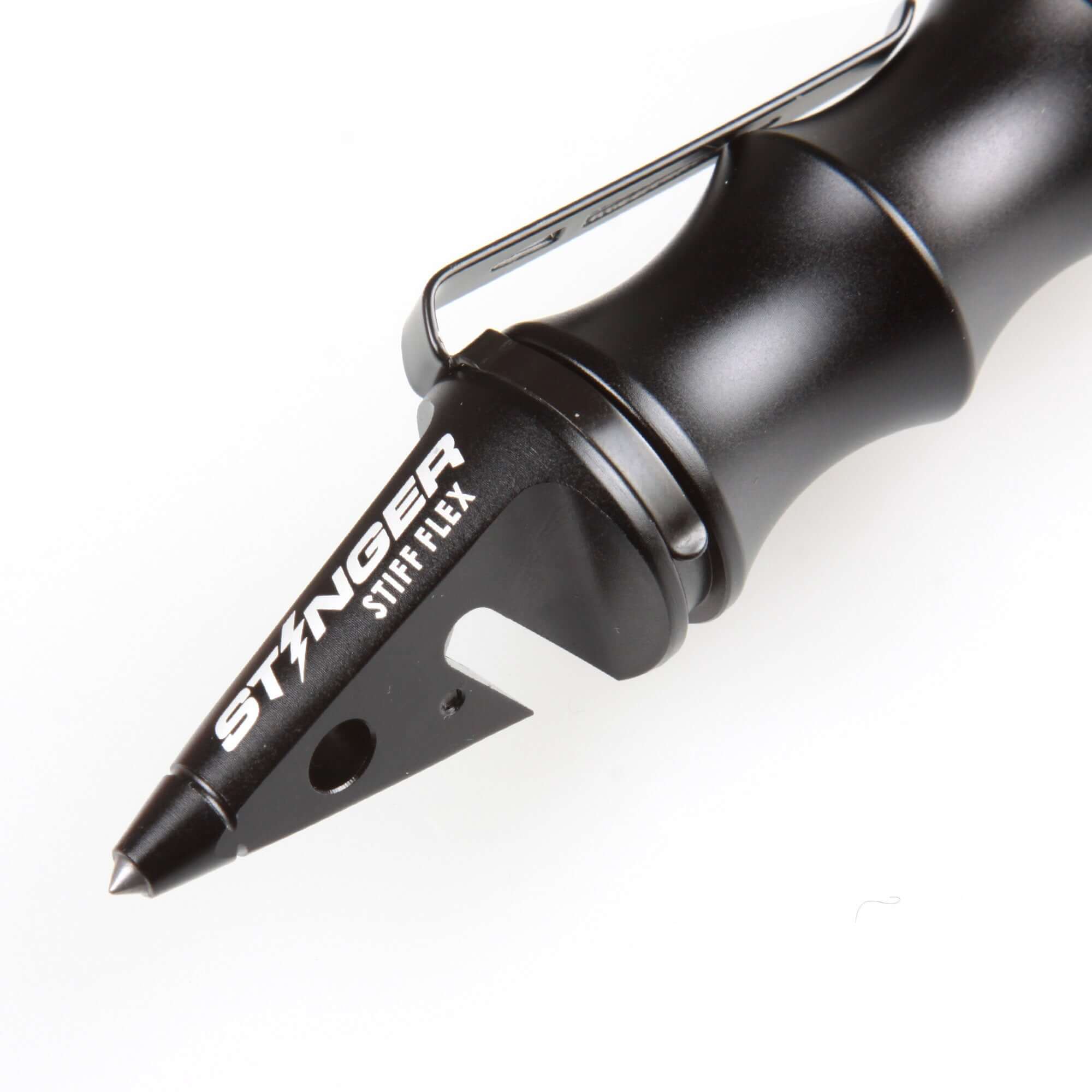 Stinger Whip Car Emergency Tool with Seat Belt Cutter and Window Breaker (Stiff Flex Edition, Black)