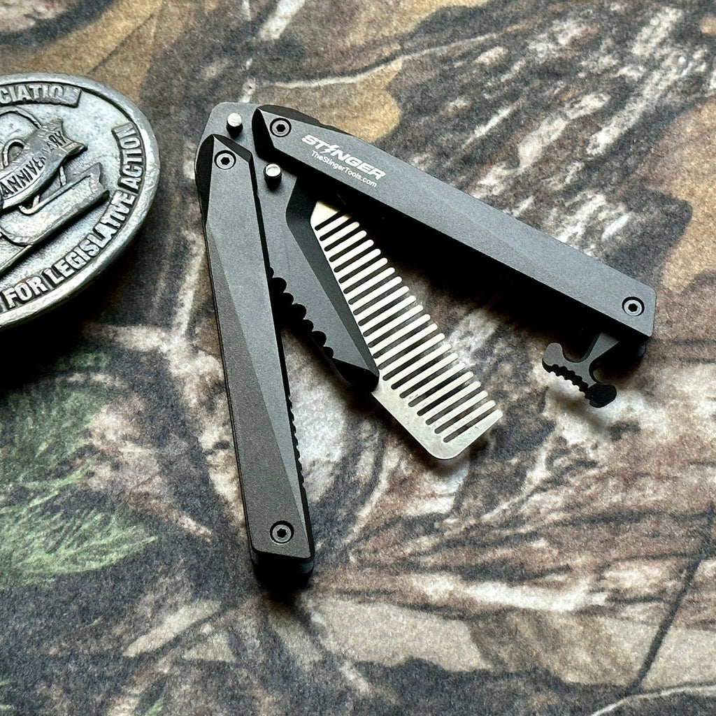 Comb: Stinger Butterfly Comb, Hair Comb, Beard Comb, Grooming Comb, EDC
