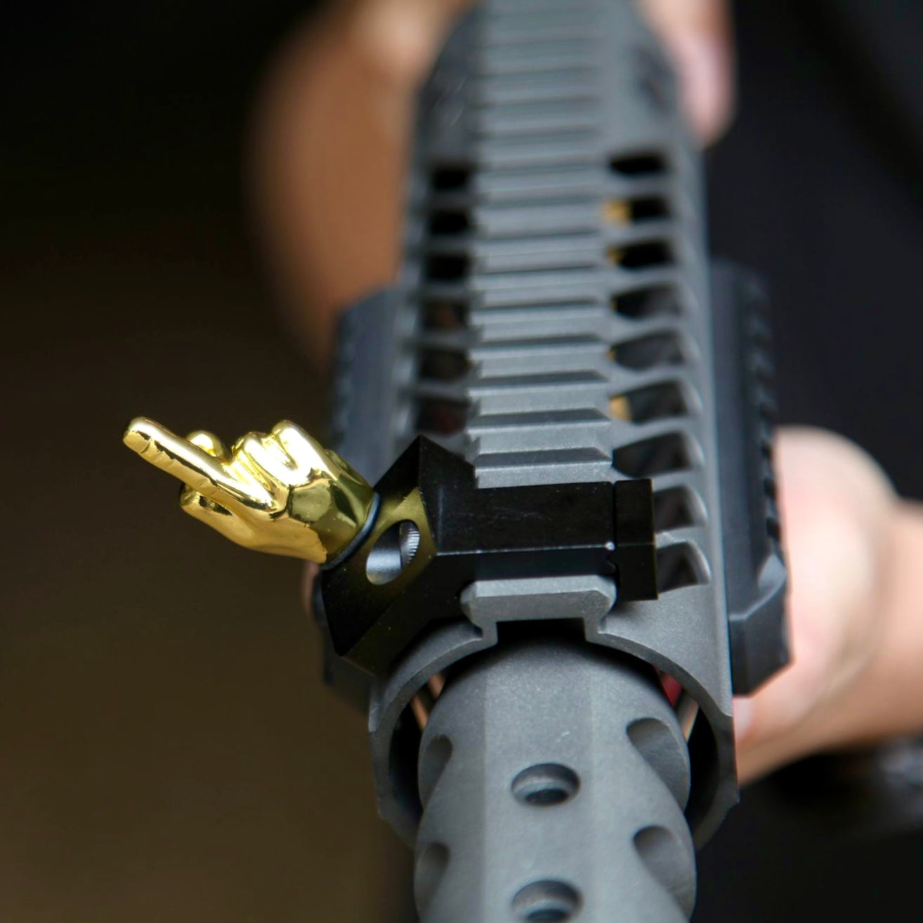 Golden Color Novelty Finger Iron Sight Set - Offset 45 Degree (Middle Finger & OK Hand)