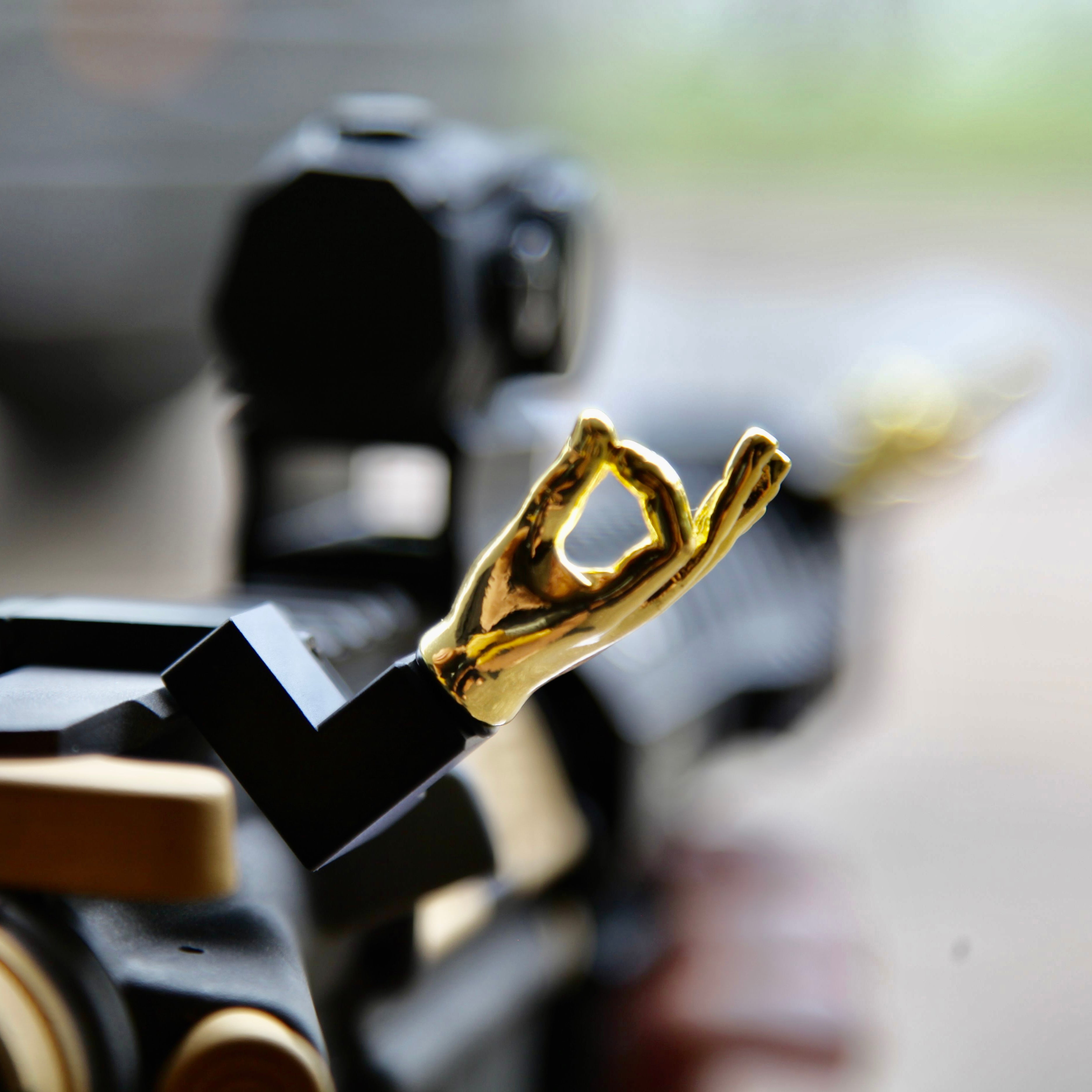 Golden Color Novelty Finger Iron Sight Set - Offset 45 Degree (Middle Finger & OK Hand)