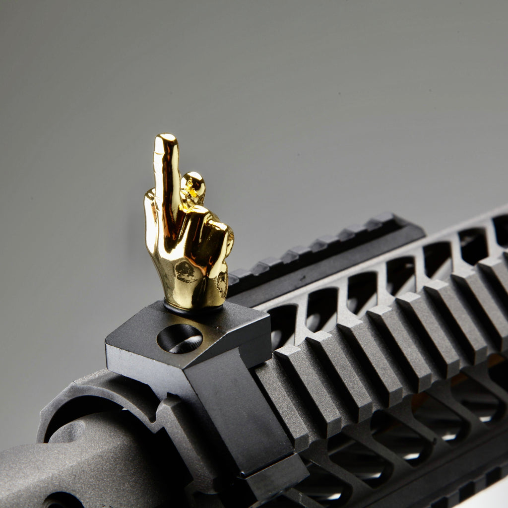 Golden Color Novelty Finger Iron Sight Set - Offset 45 Degree (Middle Finger & OK Hand)