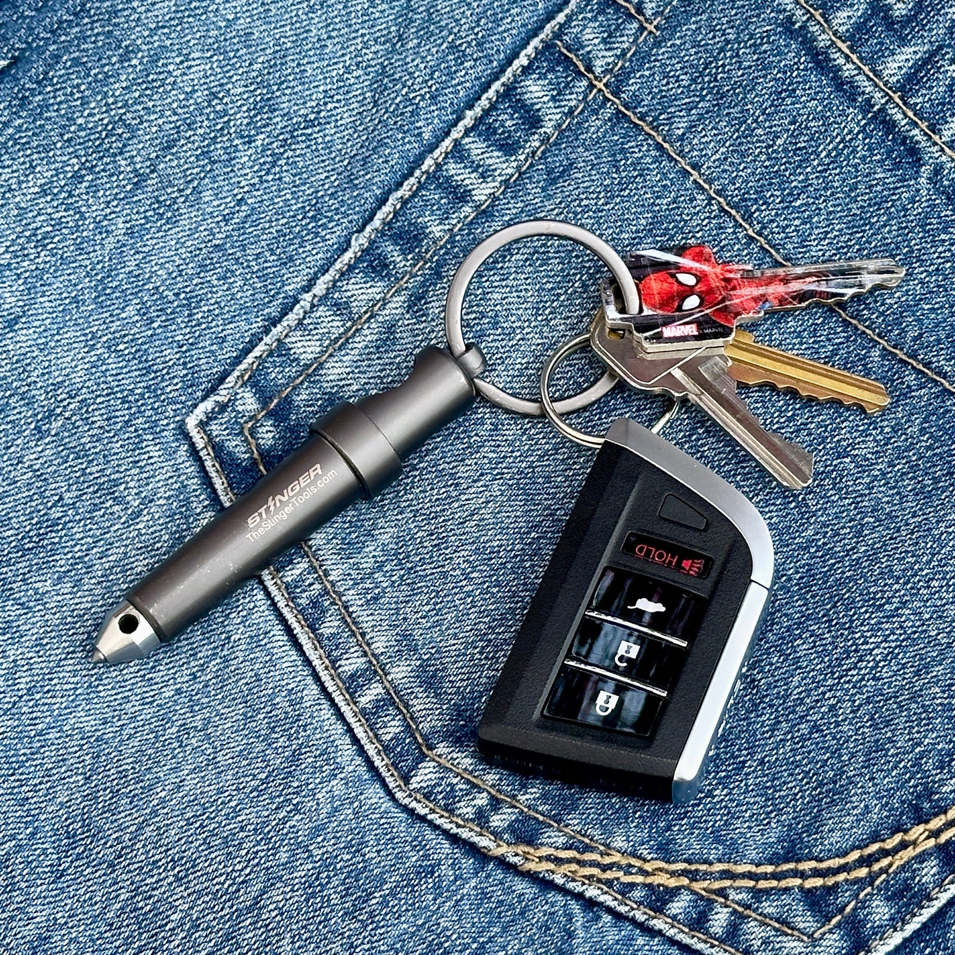 Stinger Multi-Tool Keyring with Glass Breaker Bottle Opener