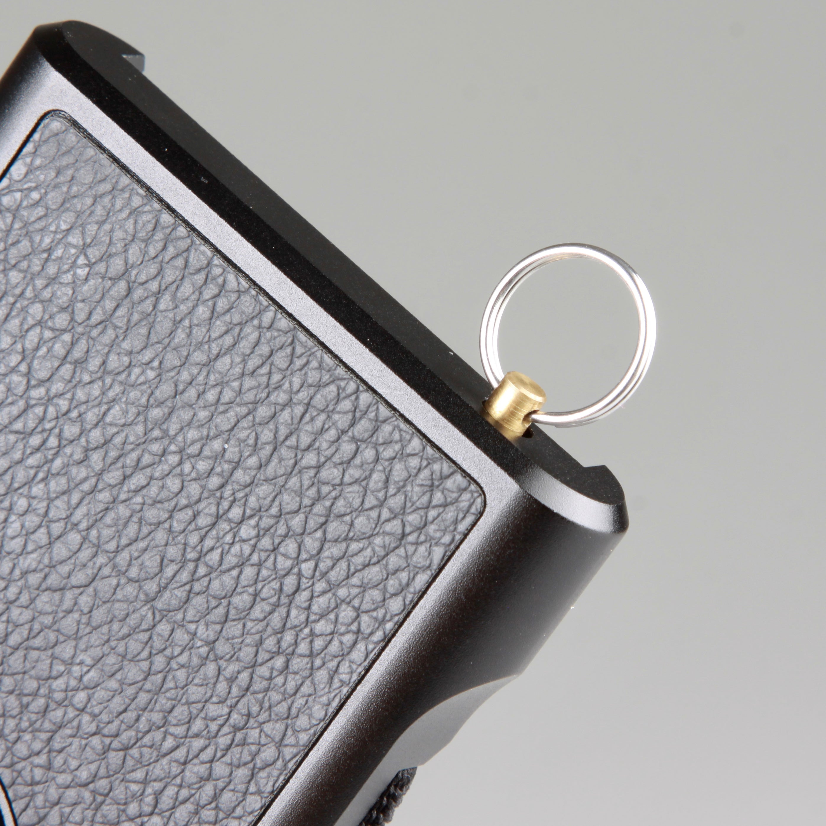 Stinger Aluminum Minimalist Wallet, Card Holder, Safety Wallet with Personal Alarm ( Leather Black )