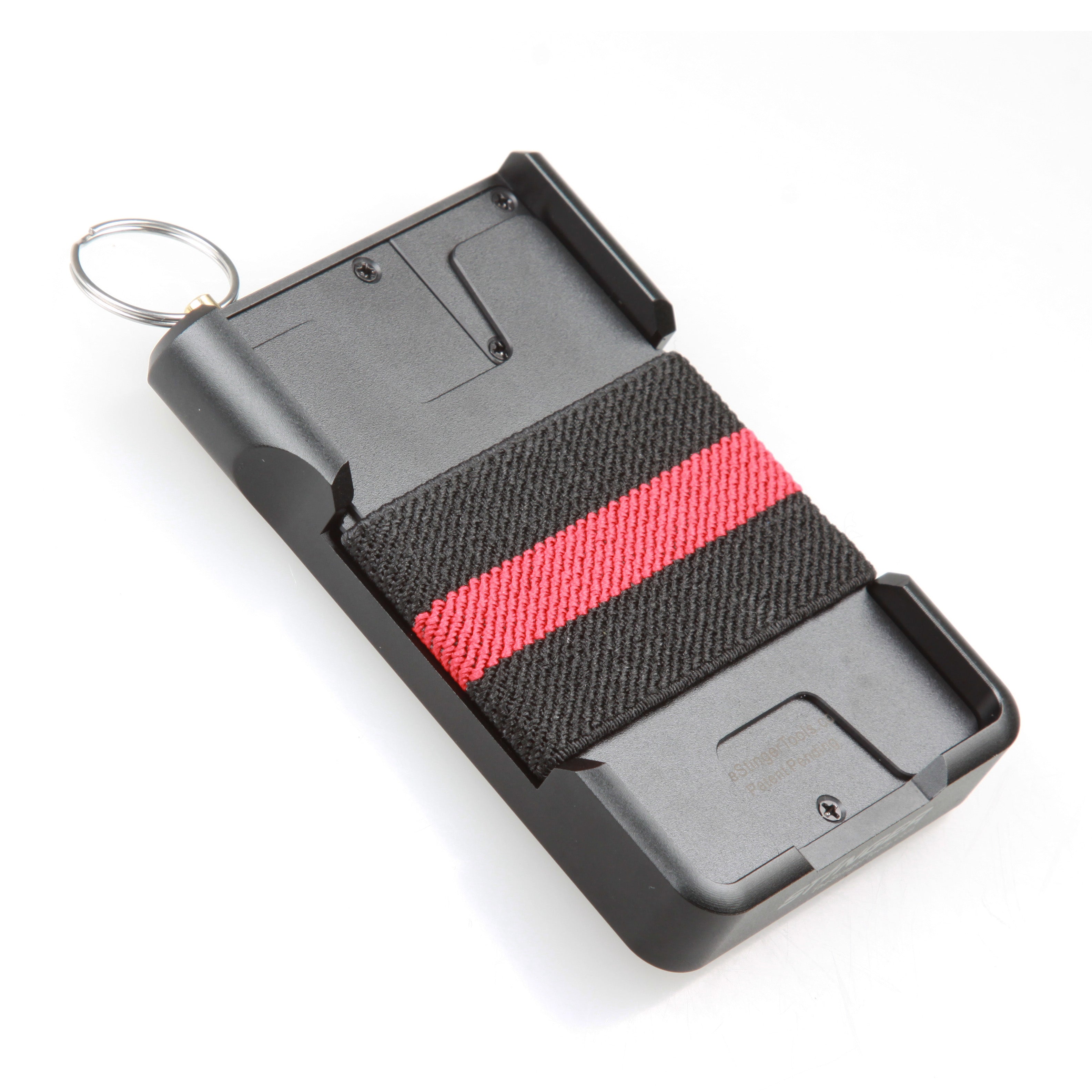 Stinger Aluminum Minimalist Wallet, Card Holder, Safety Wallet with Personal Alarm ( Leather Black )