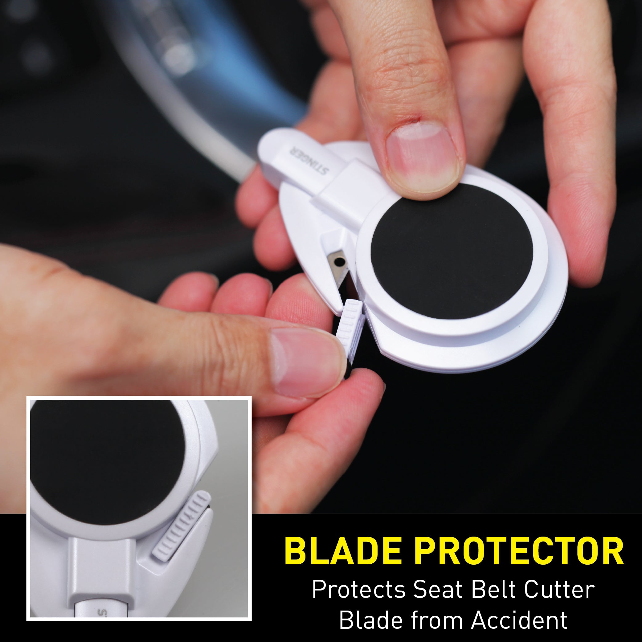 Stinger Car Vent Mount Magnetic Phone Holder Emergency Tool (White)