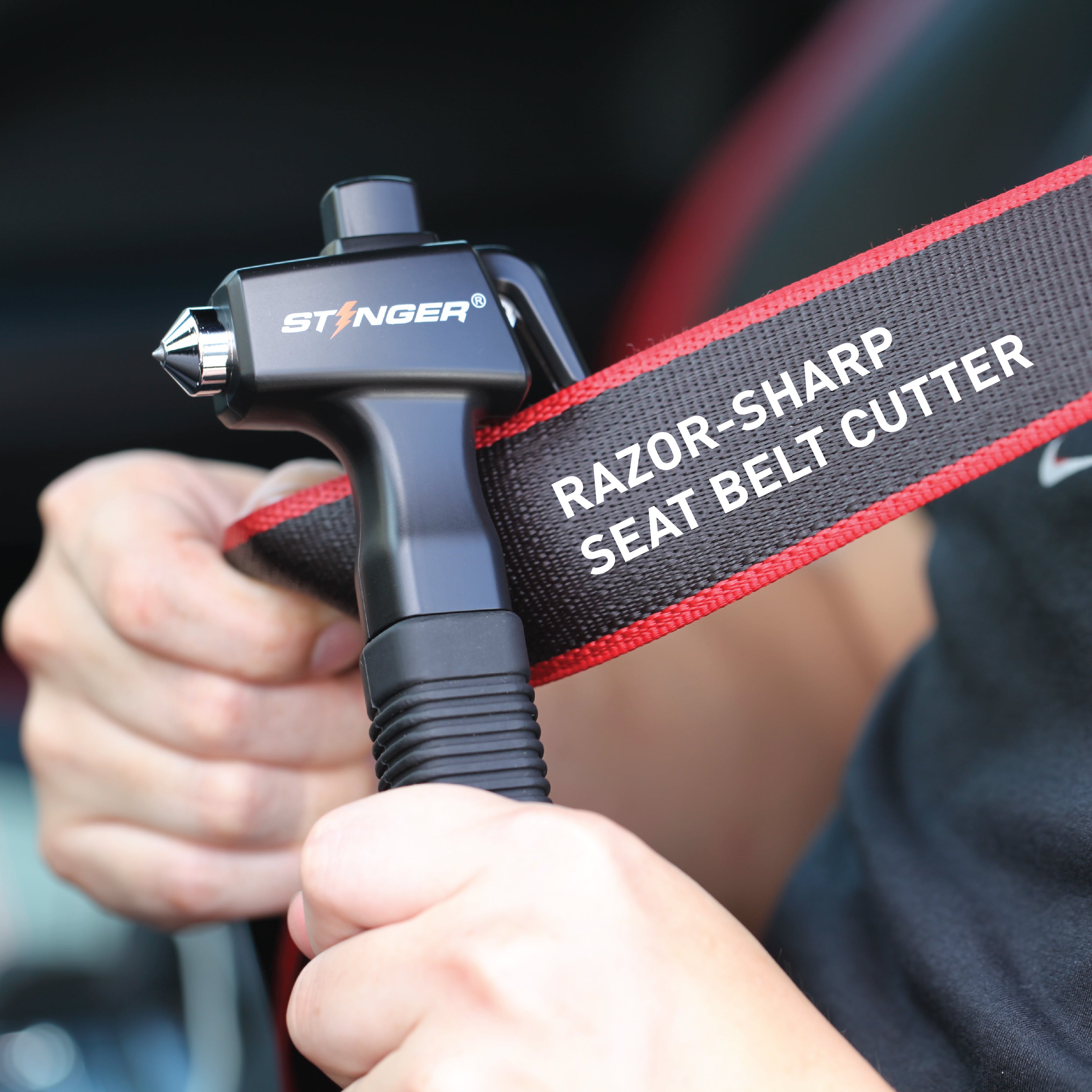 Stinger Super Duty Car Emergency Escape Hammer (Black)