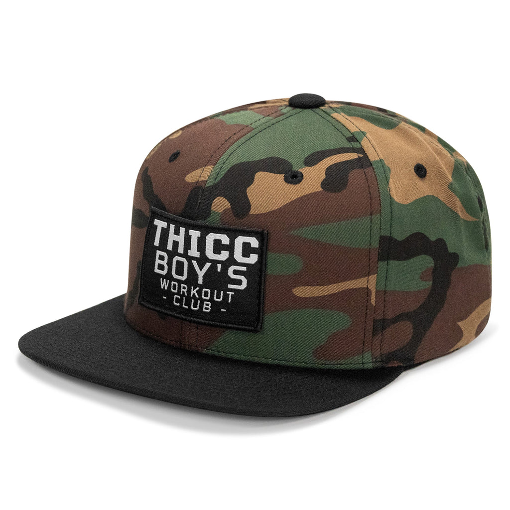 Thicc Boys Workout Club Patch Flatbill Snapback Hat