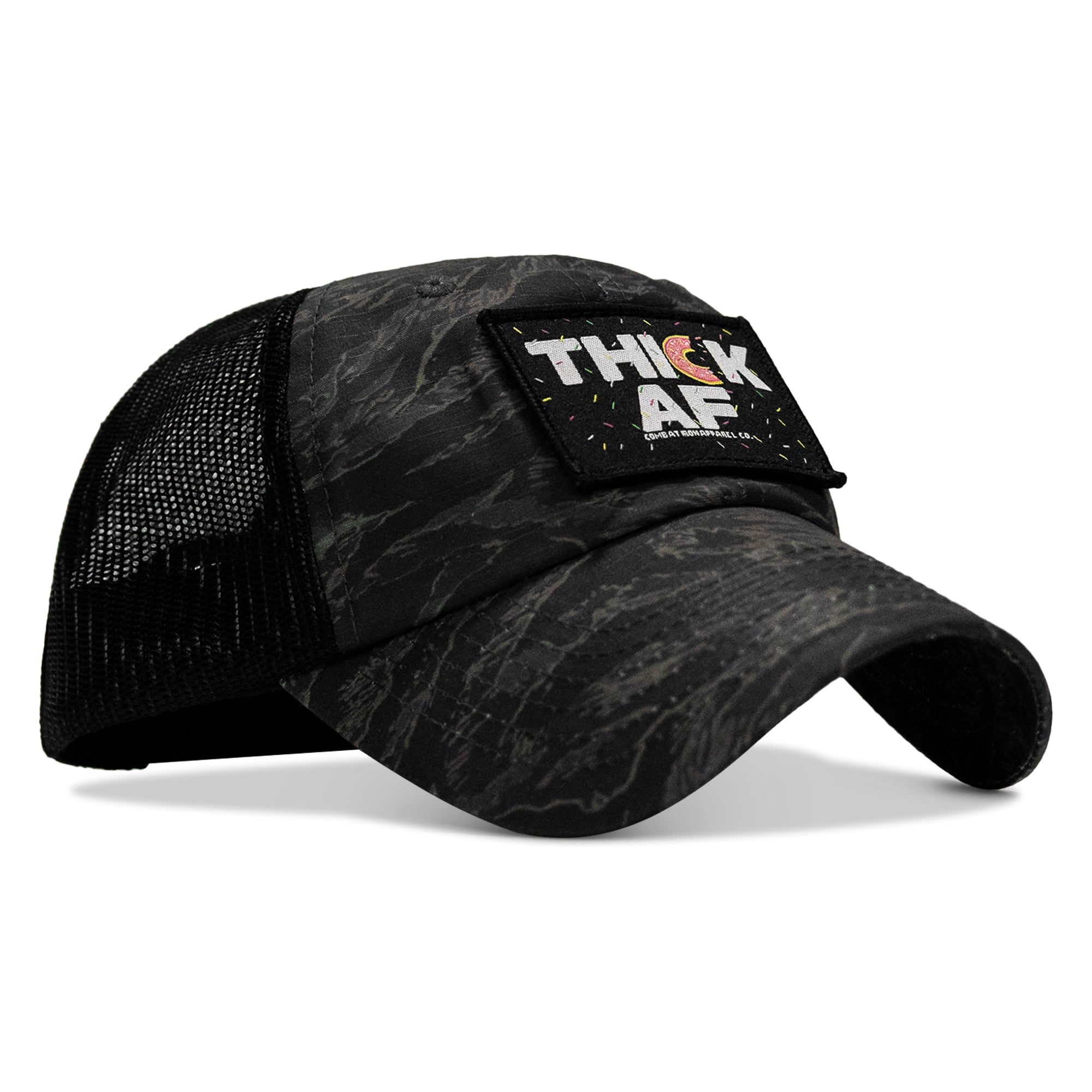 THICK AF Donut Edition Patch. Tactical Ripstop Mesh Snapback Hat