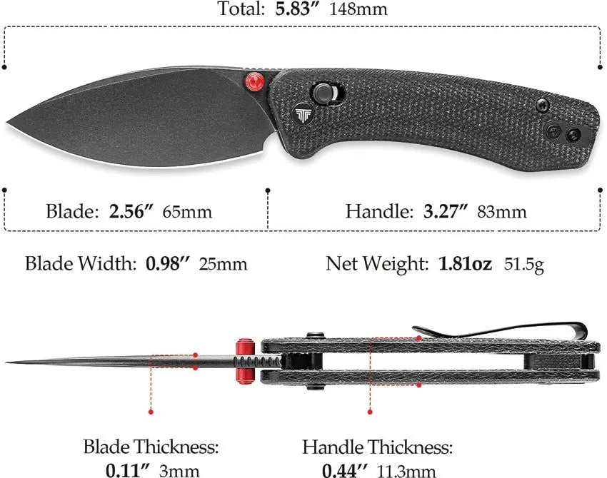 Trivisa Koala Small Black Bohler N690 Crossbar Lock Folding Knife