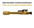 High Polished Titanium Nitride (TiN) 5.56 AR-15 Bolt Carrier Group