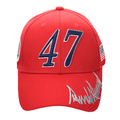 Trump 47 Cap – Red Cotton Twill Embroidered MAGA Hat with Presidential Seal, USA Flag & Signature