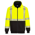 Hi Vis Contrast Zipped Hoodie