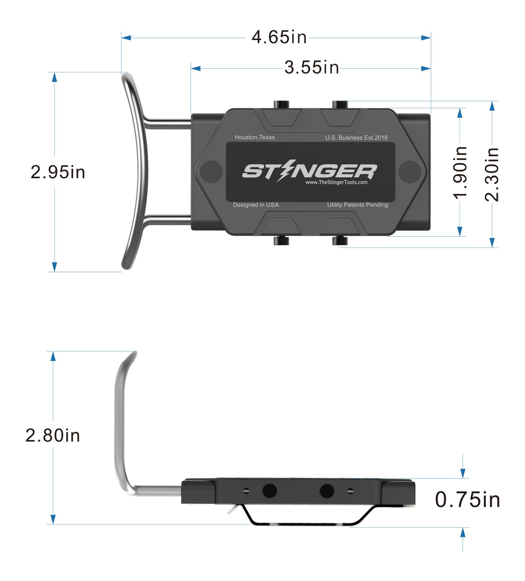 STINGER Magnetic Hammer Holder for Belt – Heavy-Duty Clip with Tool Organizer & Magnetic Storage for Nails, Screws & Bits – Hands-Free Holster for Carpenters & DIY