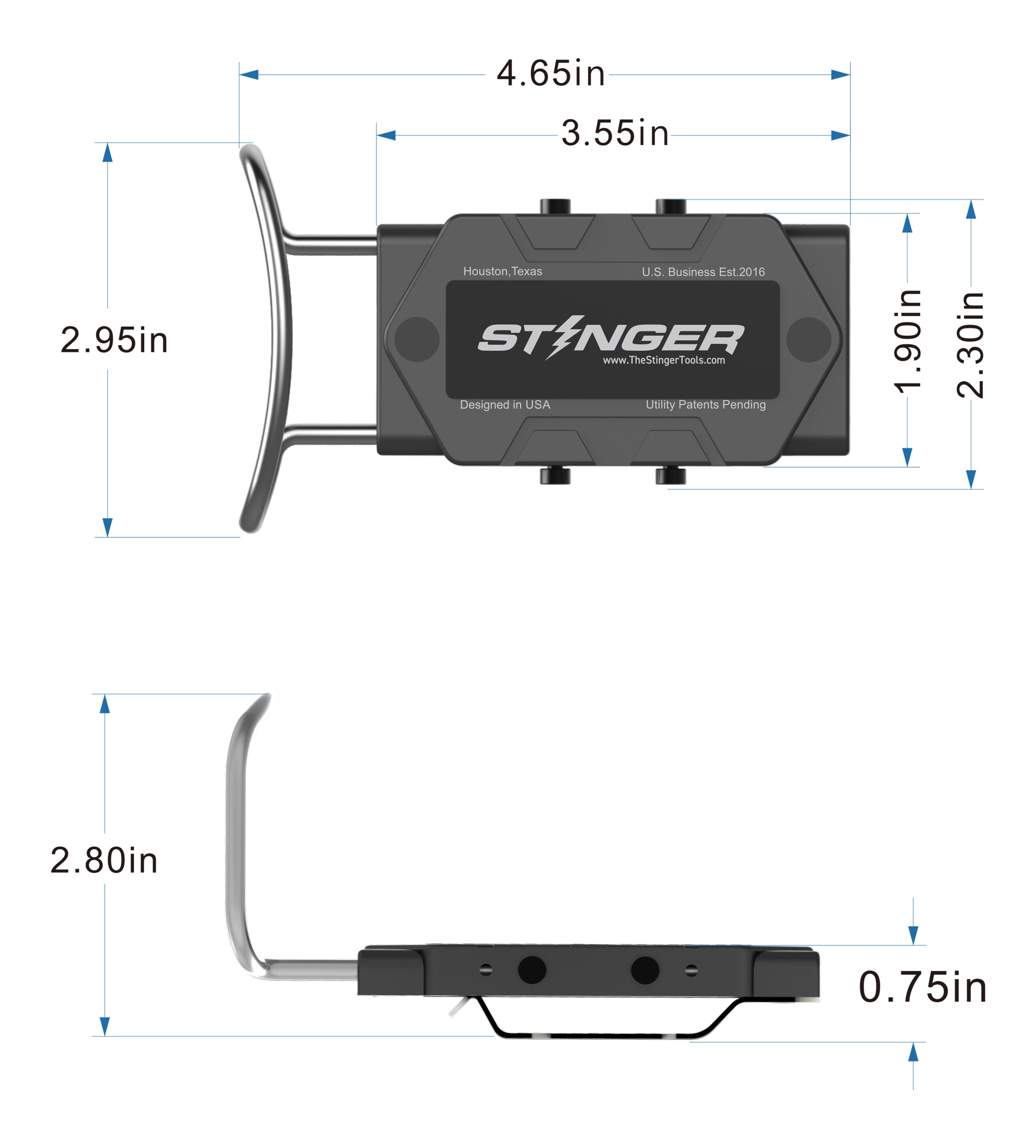 STINGER Magnetic Hammer Holder for Belt – Heavy-Duty Clip with Tool Organizer & Magnetic Storage for Nails, Screws & Bits – Hands-Free Holster for Carpenters & DIY