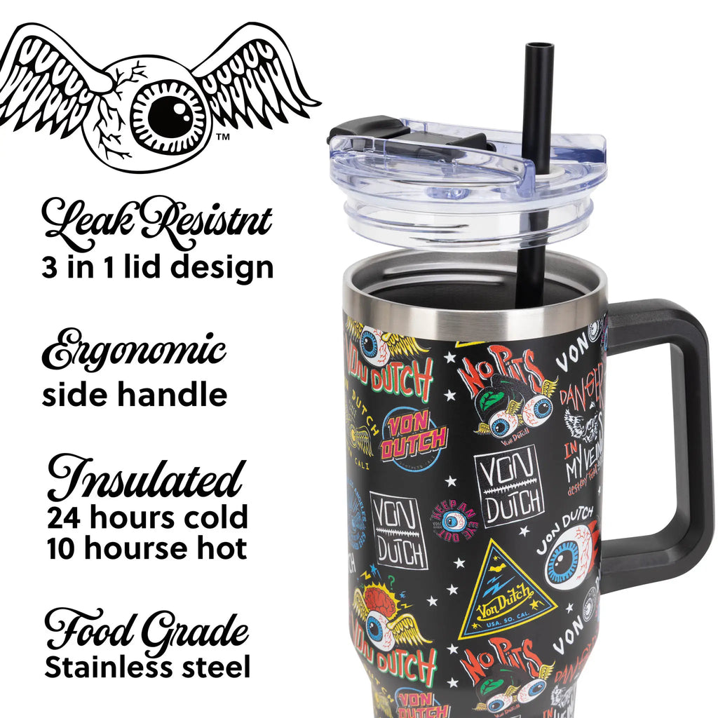 40oz Bold Double Walled Insulated Stainless Steel Tumbler