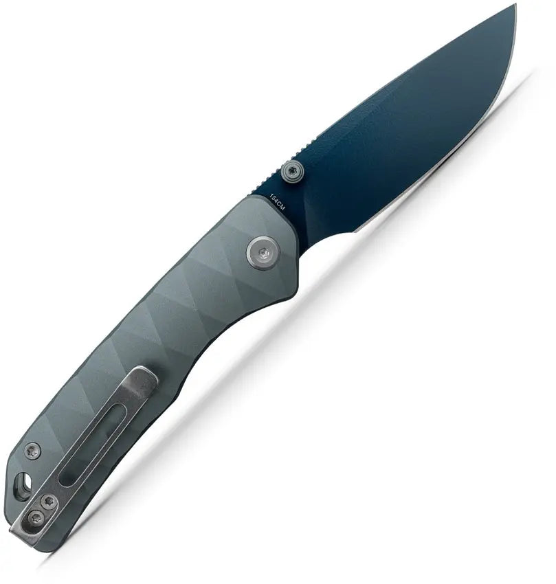 Vosteed Marten Gray Button Linerlock Lock Folding Knife