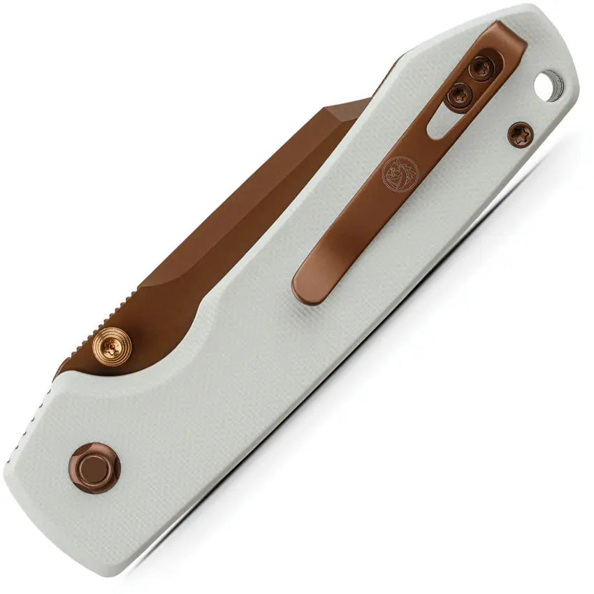 Vosteed Raccoon Button Lock Folding Knife Copper Dune