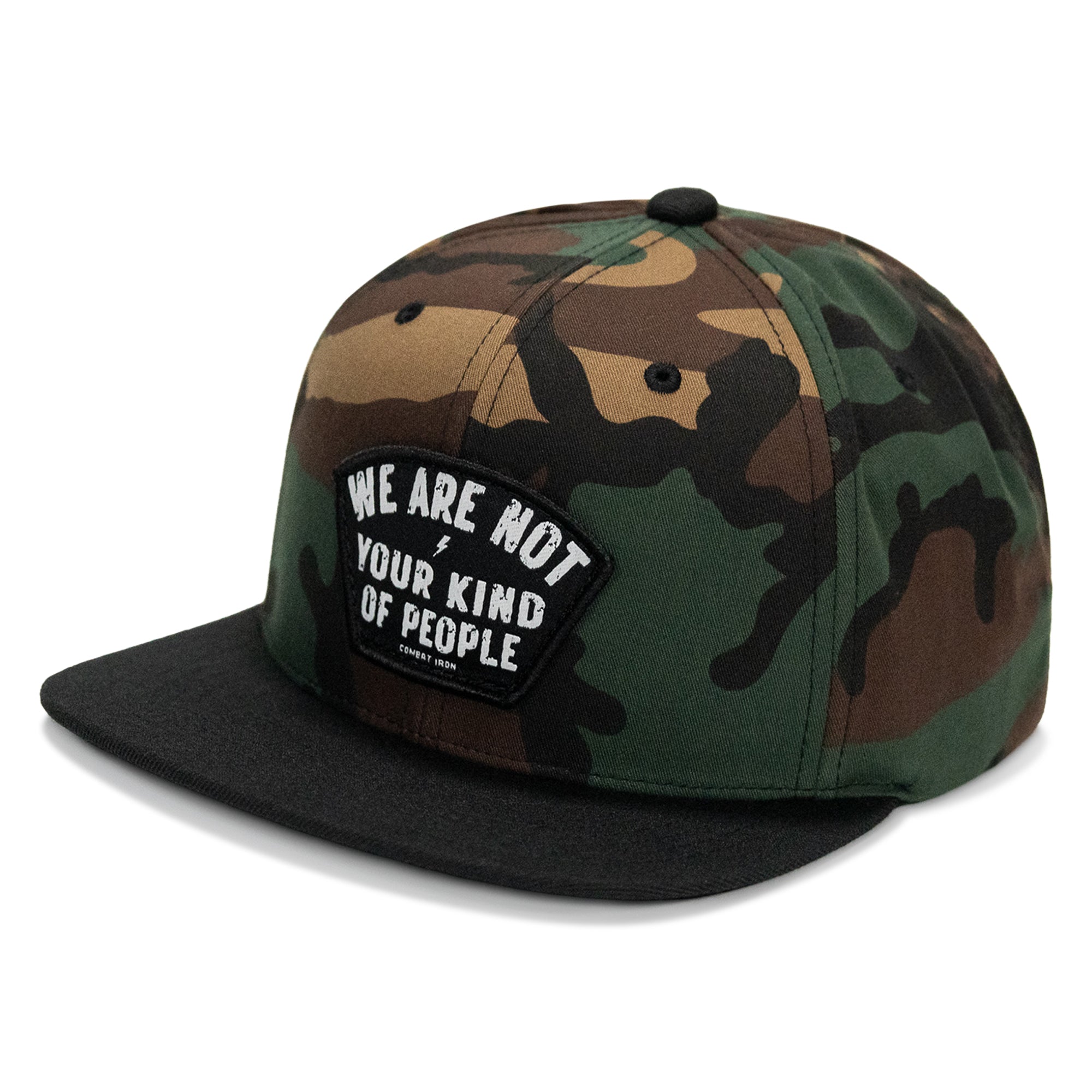 We Are Not Your Kind Of People Patch Flatbill Snapback Hat