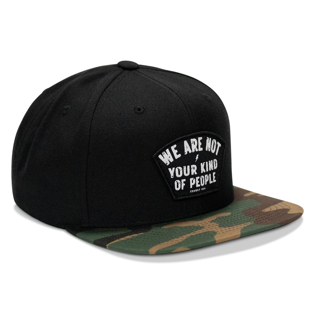 We Are Not Your Kind Of People Patch Flatbill Snapback Hat
