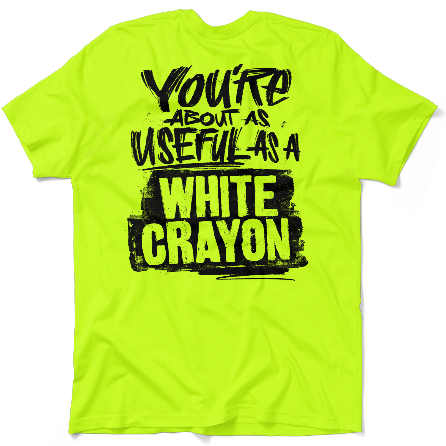 White Crayon - Safety Yellow T-Shirt