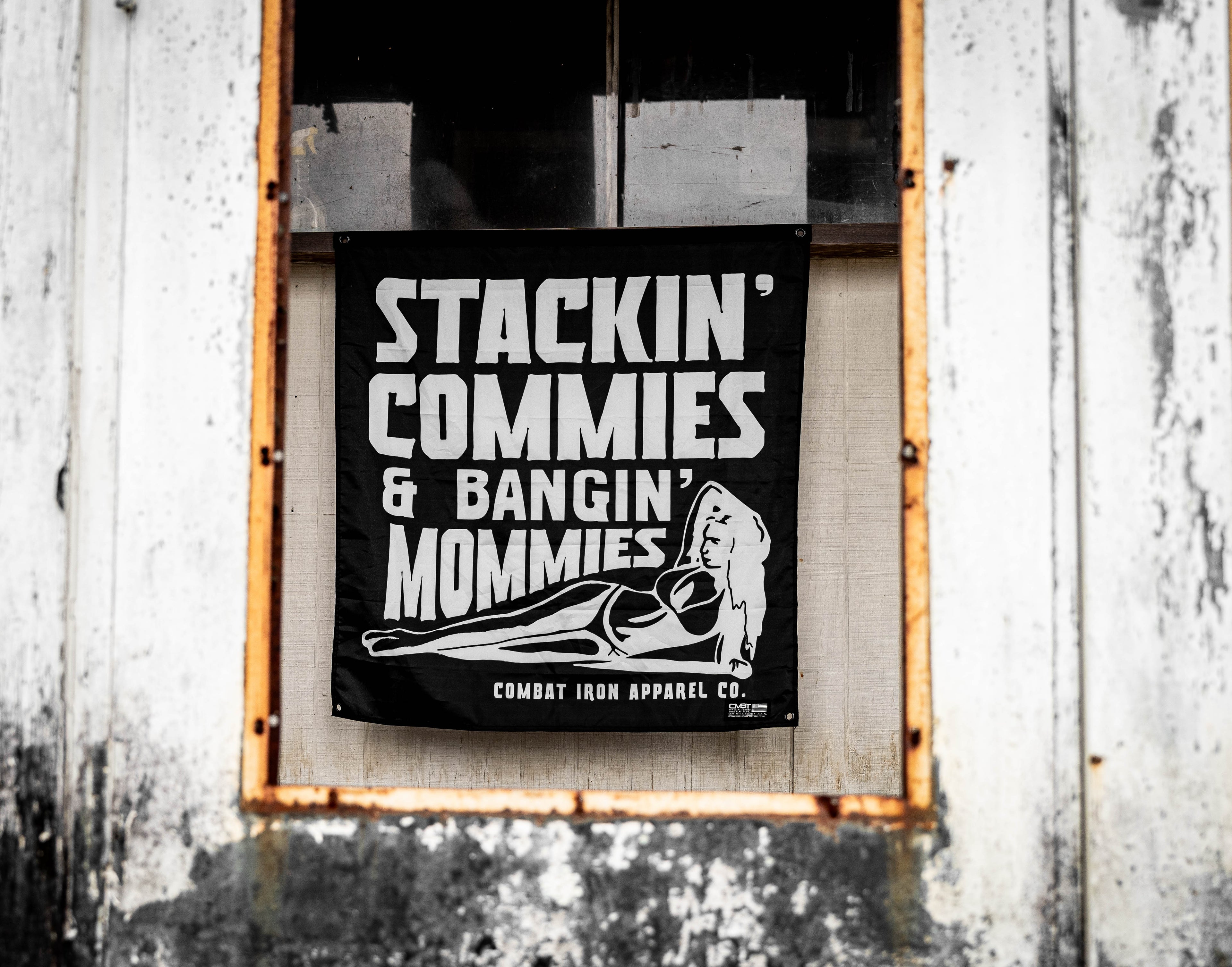 Stackin' Commies & Bangin' Mommies 3'x3' Flag