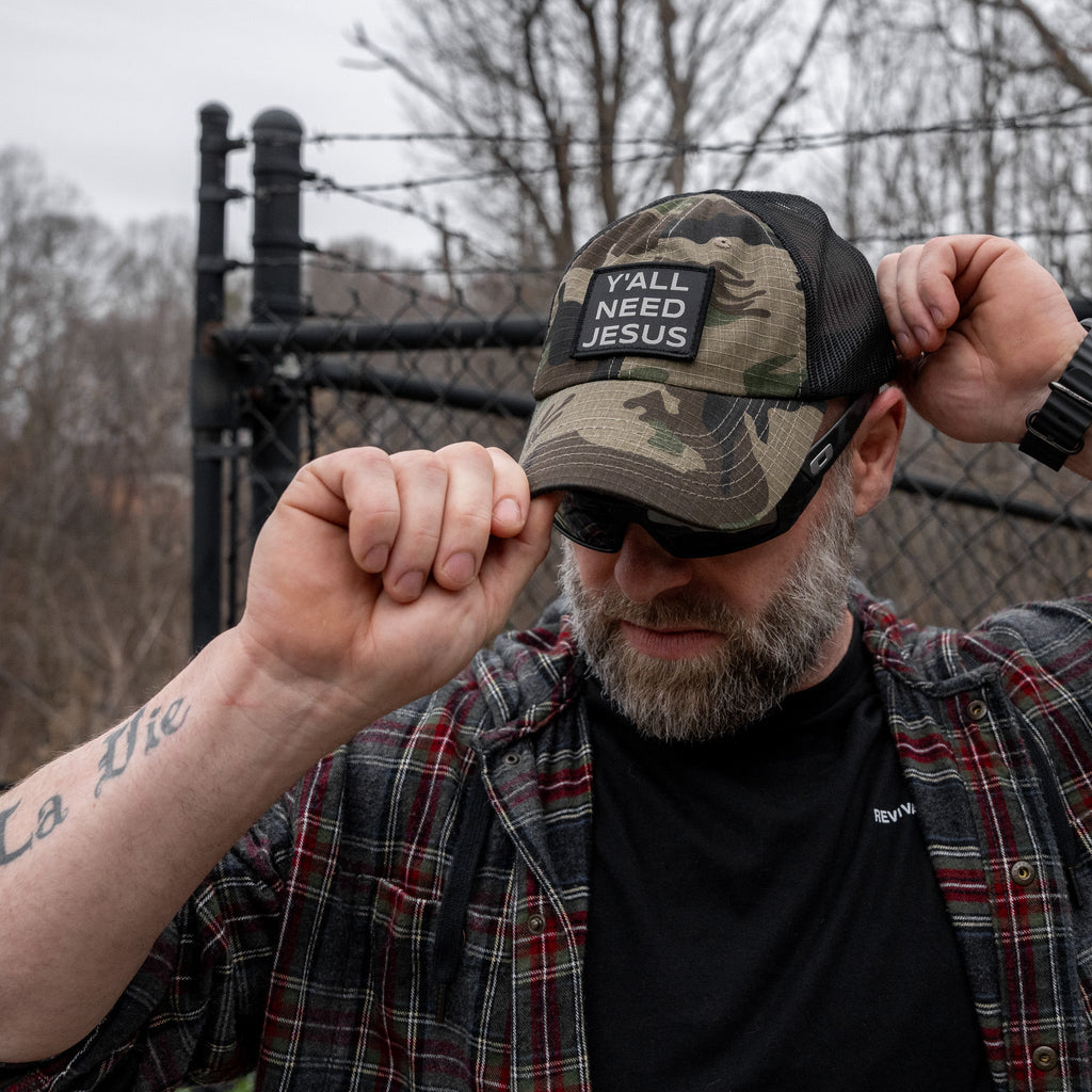 Y'all Need Jesus Patch Tactical Ripstop Mesh Snapback Hat