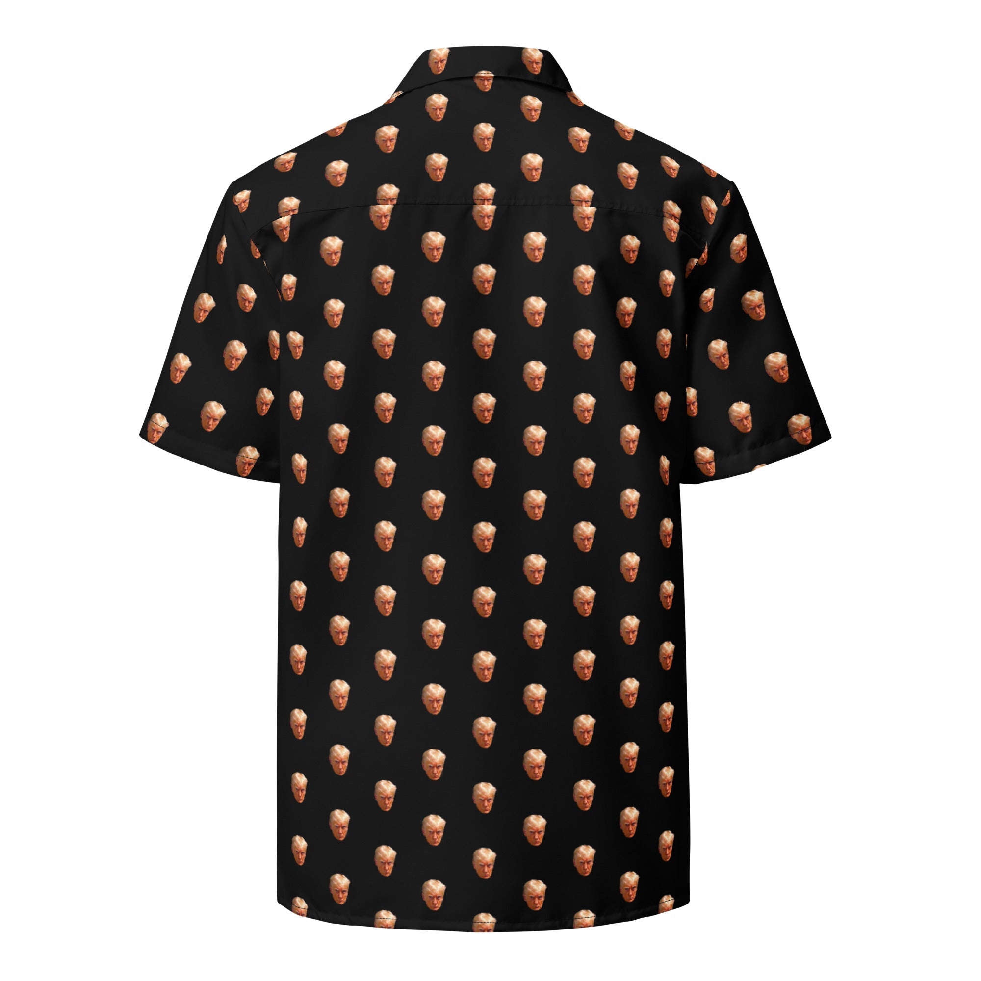 Trump Mugshot Patterned Button Up Shirt