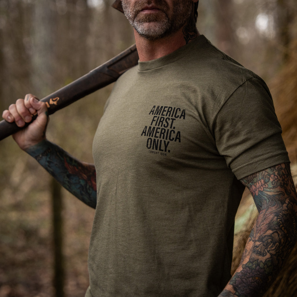 America First. American Only. Men's T-Shirt