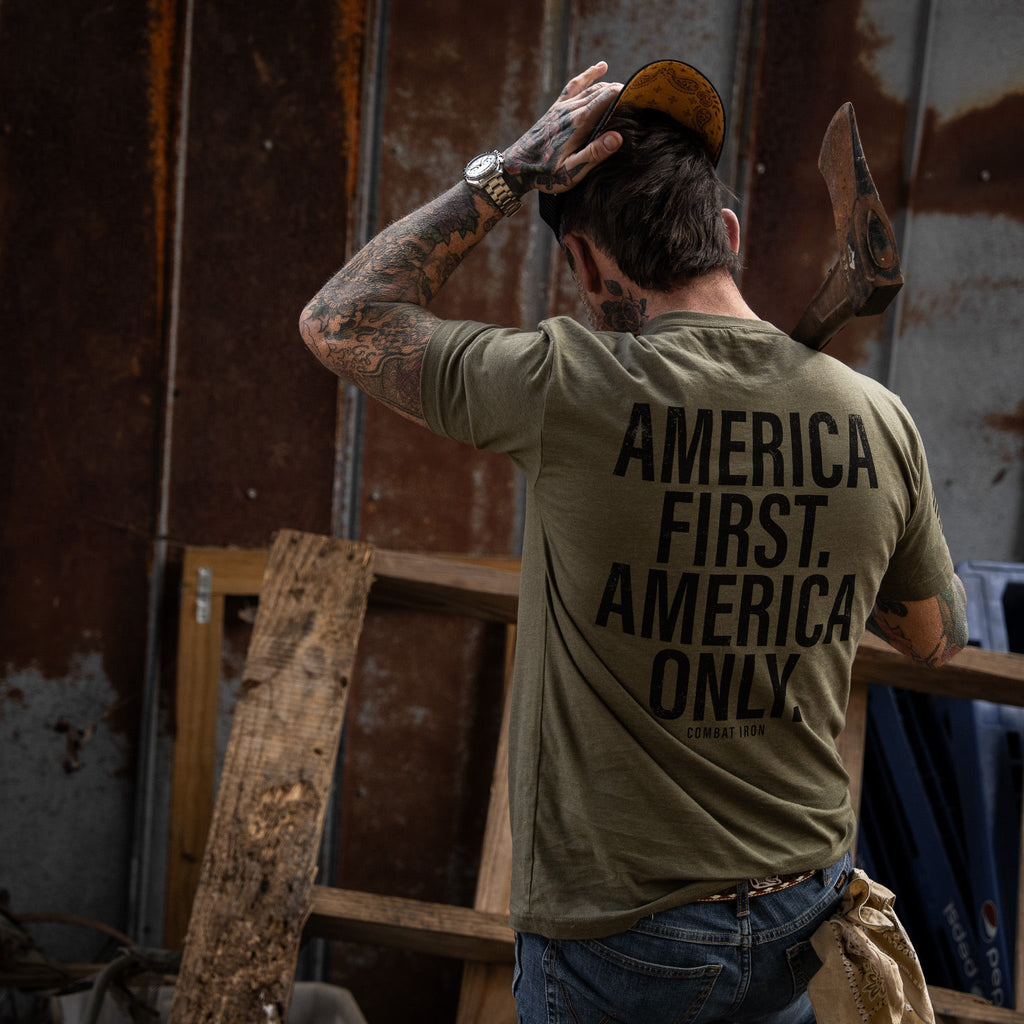 America First. American Only. Men's T-Shirt