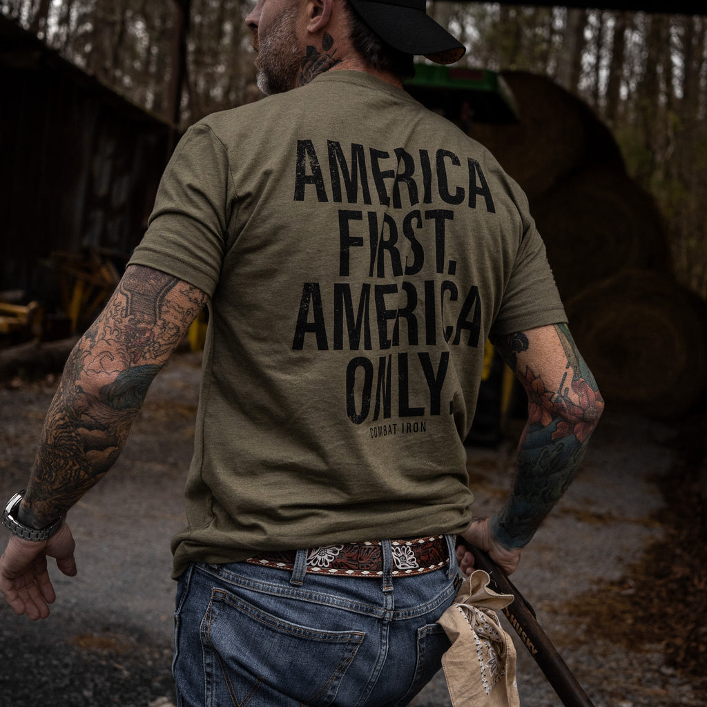 America First. American Only. Men's T-Shirt