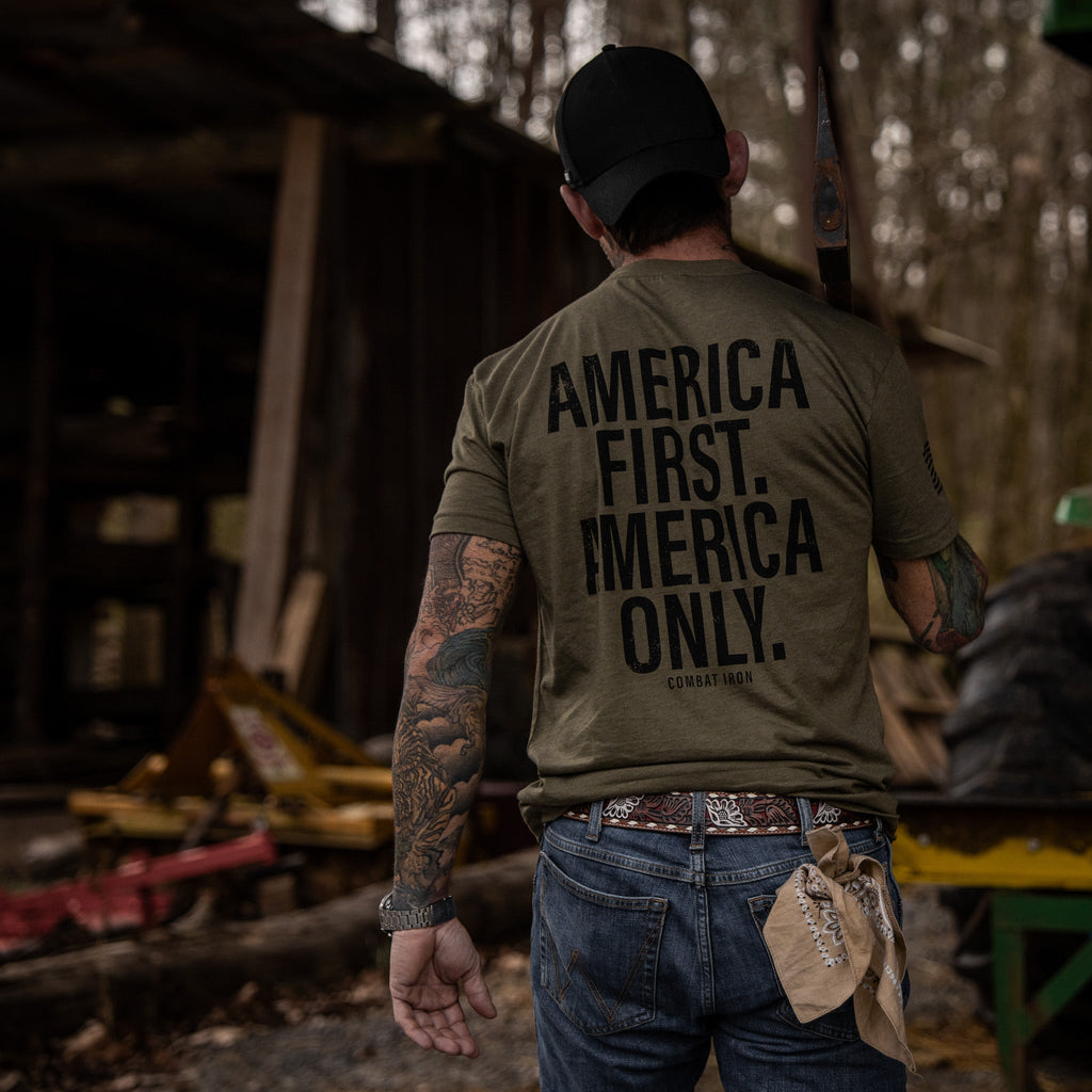 America First. American Only. Men's T-Shirt