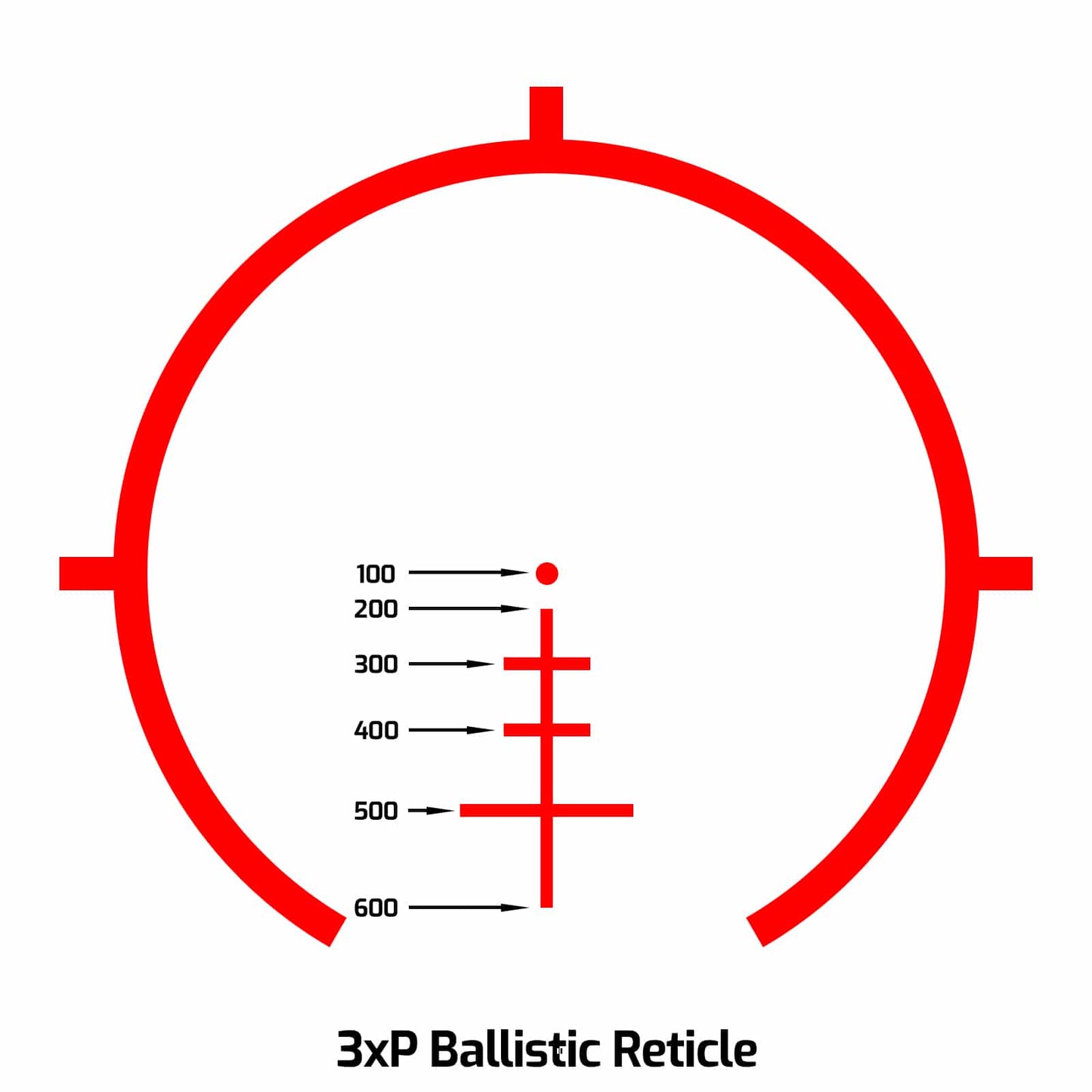 3xP Scope – 3x Prism Scope with Illuminated BDC Reticle