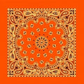 Neon Orange Paisley Bandana
