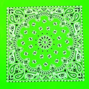 Neon Green Paisley Bandana