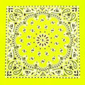 Neon Yellow Paisley Bandana