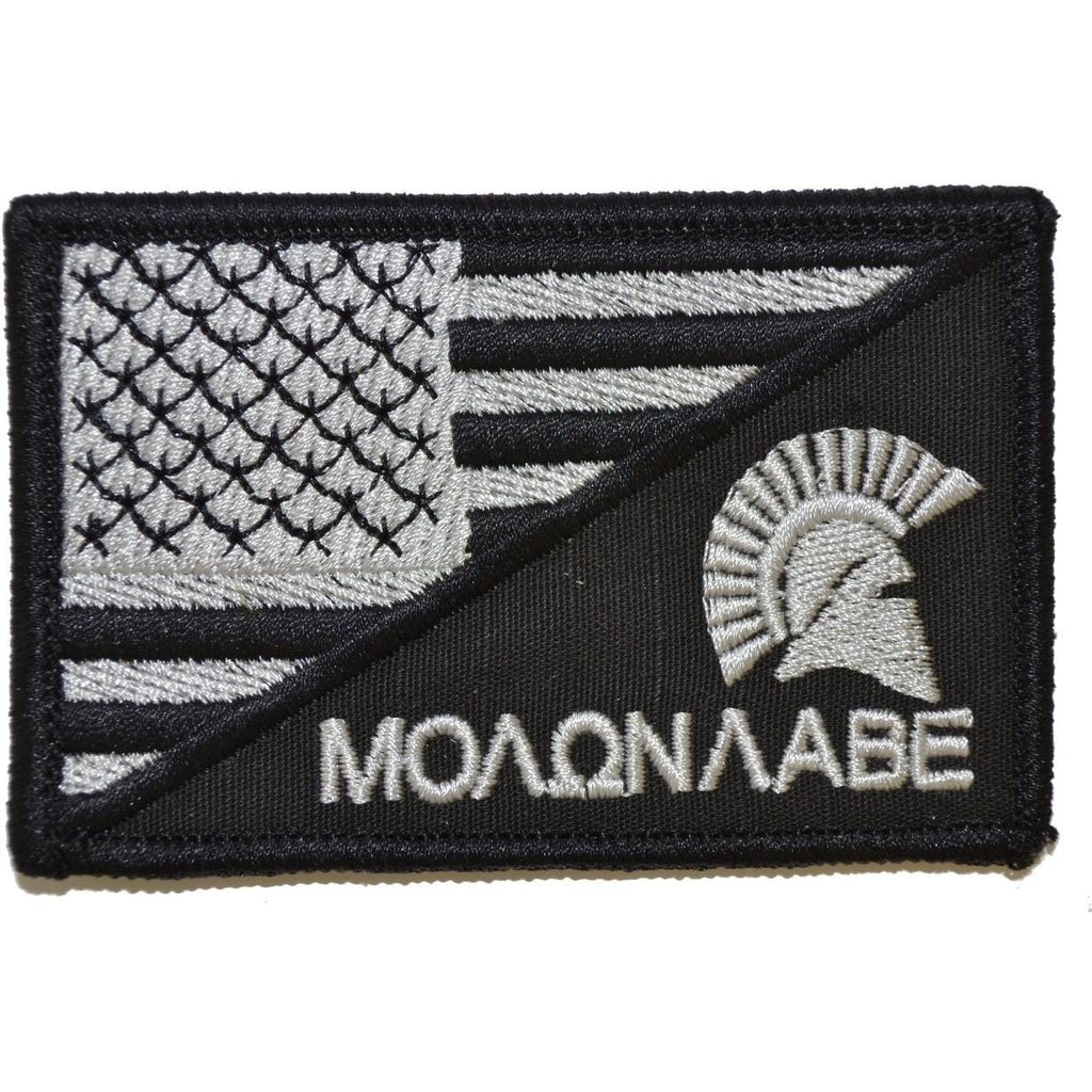 Molon Labe Spartan Helmet USA Flag - 2.25x3.5 Patch