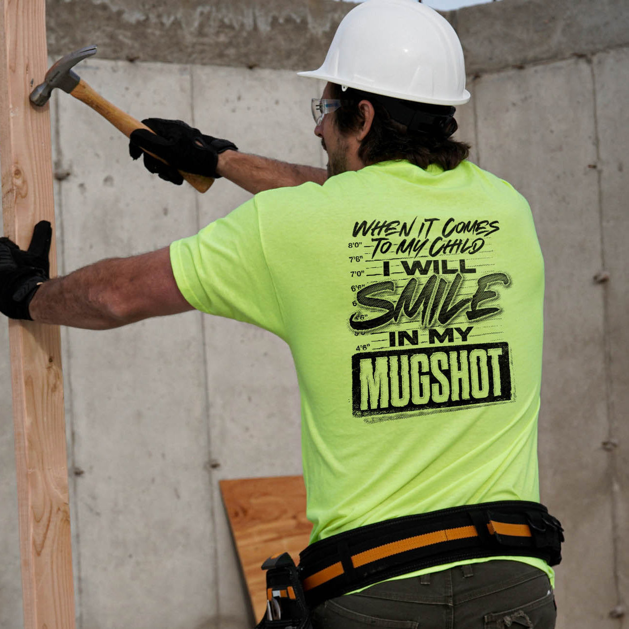 Mugshot - Safety Yellow Pocket T-Shirt