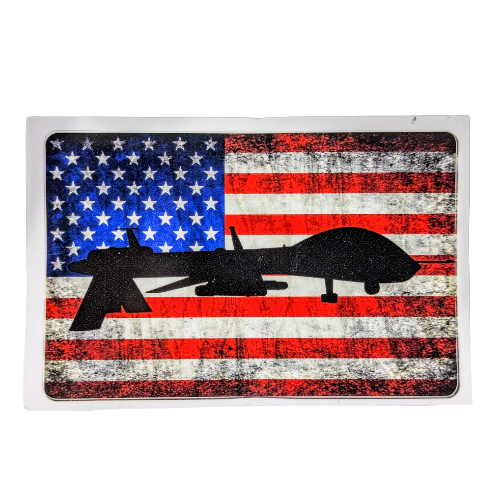 MQ-1 Predator Reaper - American Flag Decal