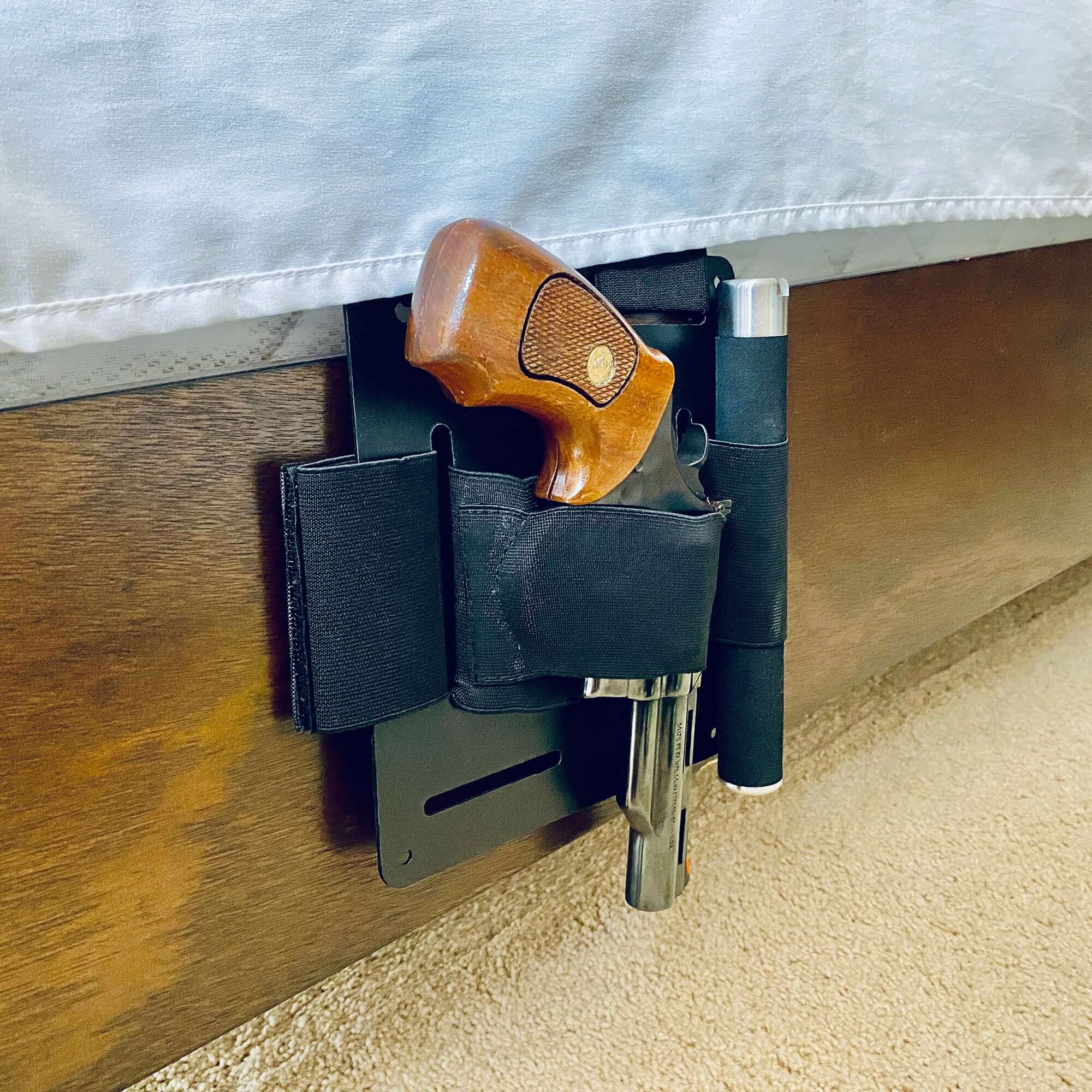 3 in 1 Bedside Holster, Mattress Holster, Bed Holster (USA Flag Sticker)