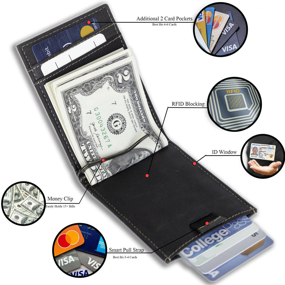 Leather Money Clip Bifold