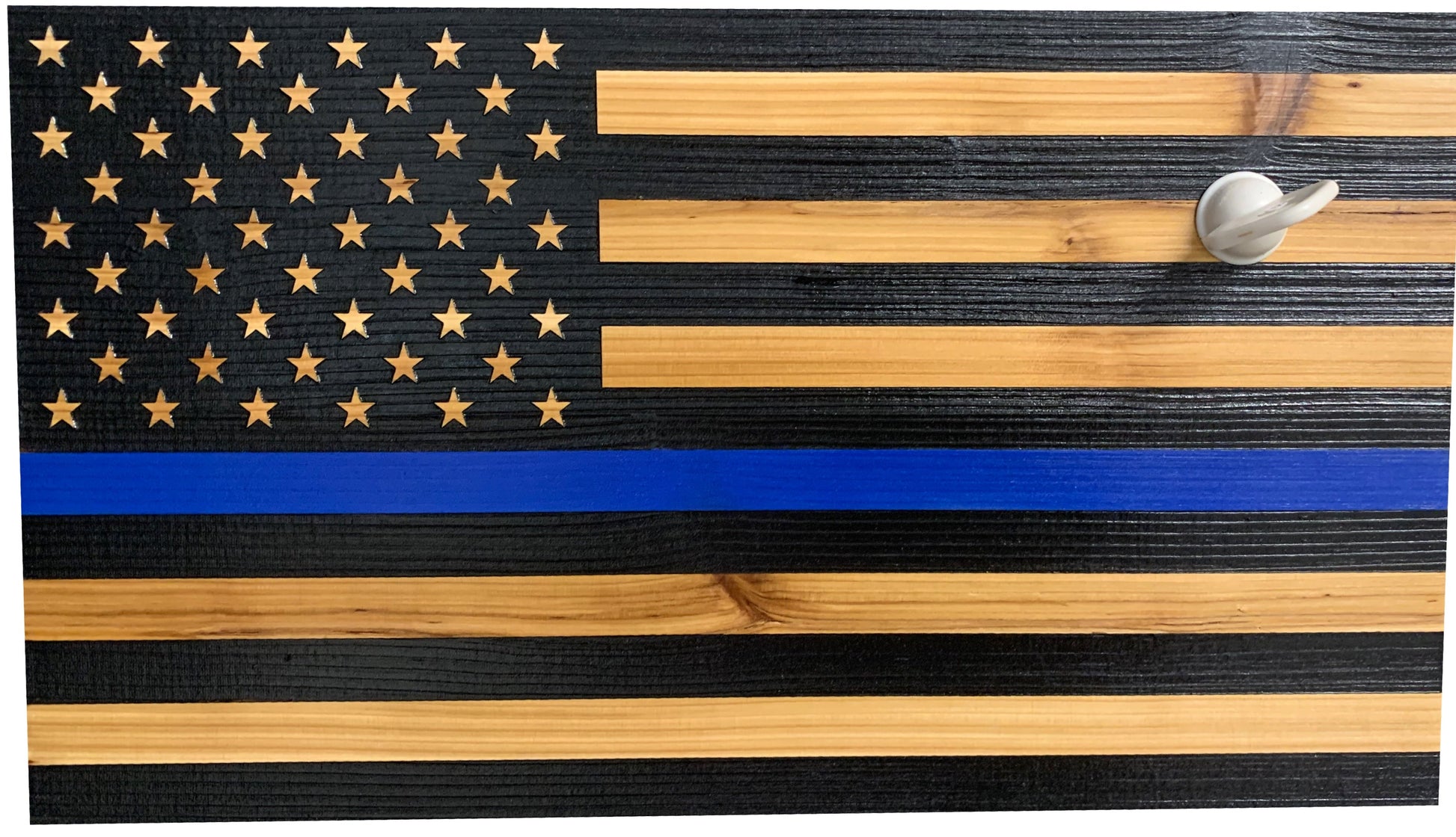 Blue Line American Flag Hidden Gun Storage, Customizable Thin Blue Line Concealment Flag for Police Officers and Law Enforcement Professionals