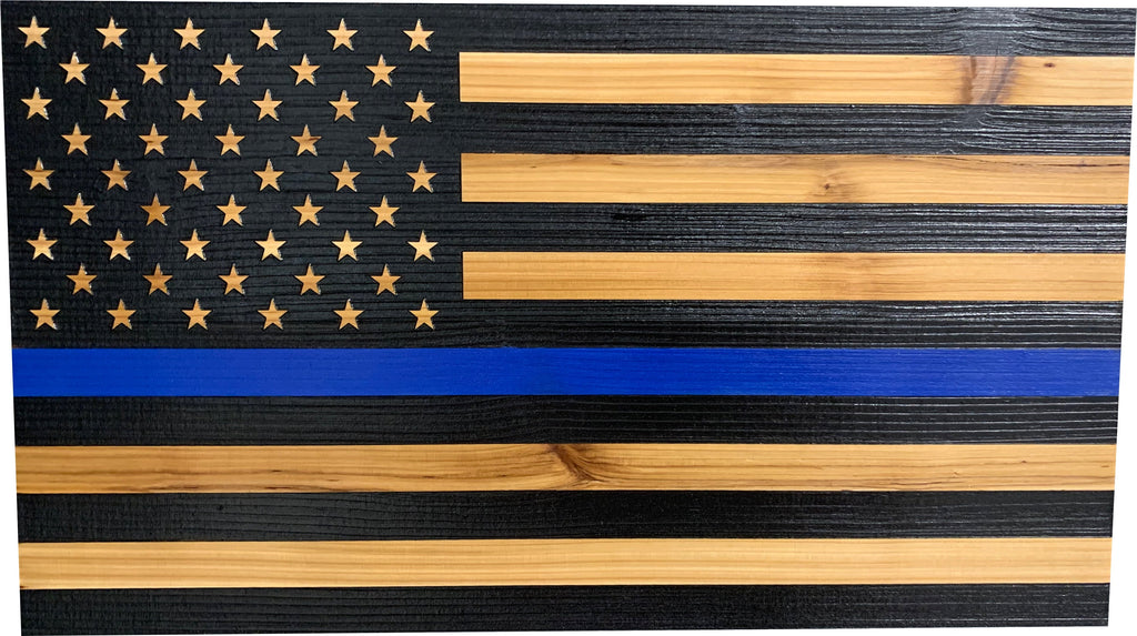 Blue Line American Flag Hidden Gun Storage, Customizable Thin Blue Line Concealment Flag for Police Officers and Law Enforcement Professionals