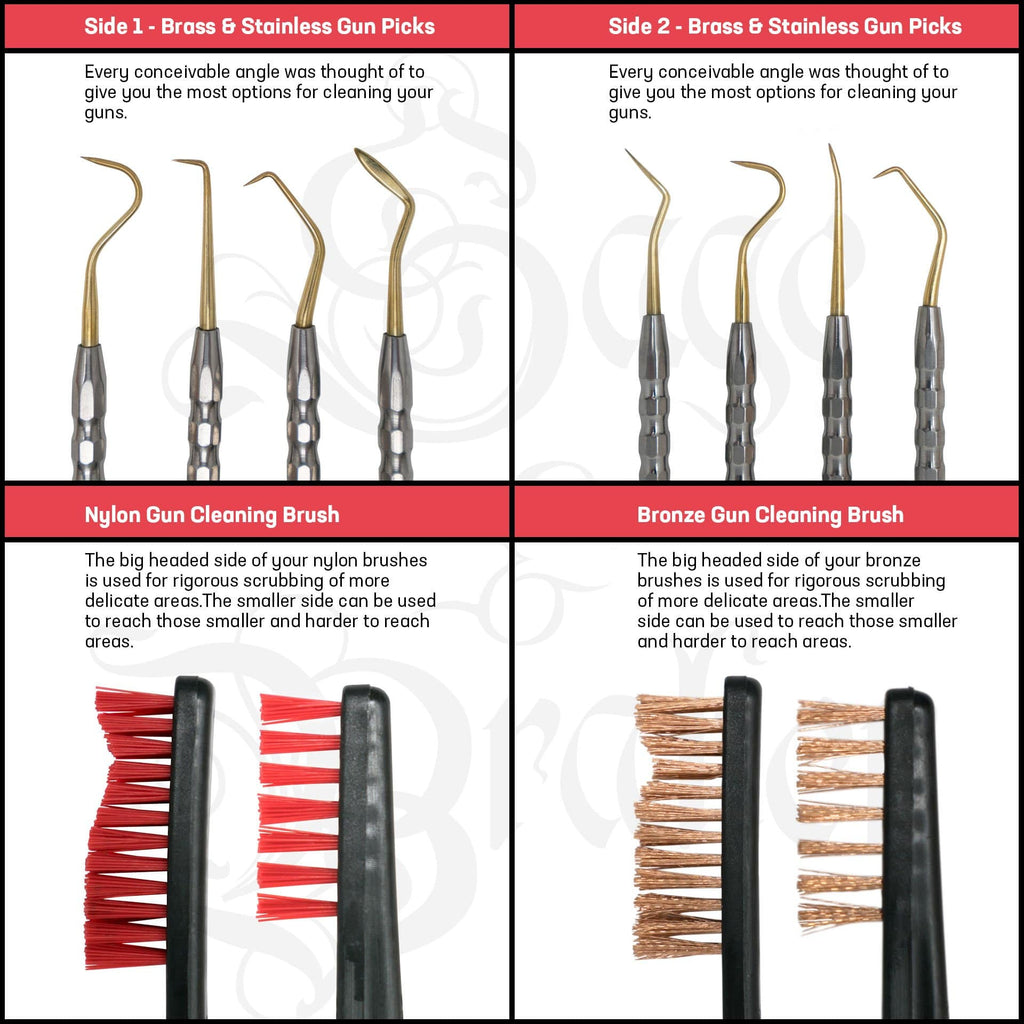 Firearm Brush & Pick Tool Roll Kit