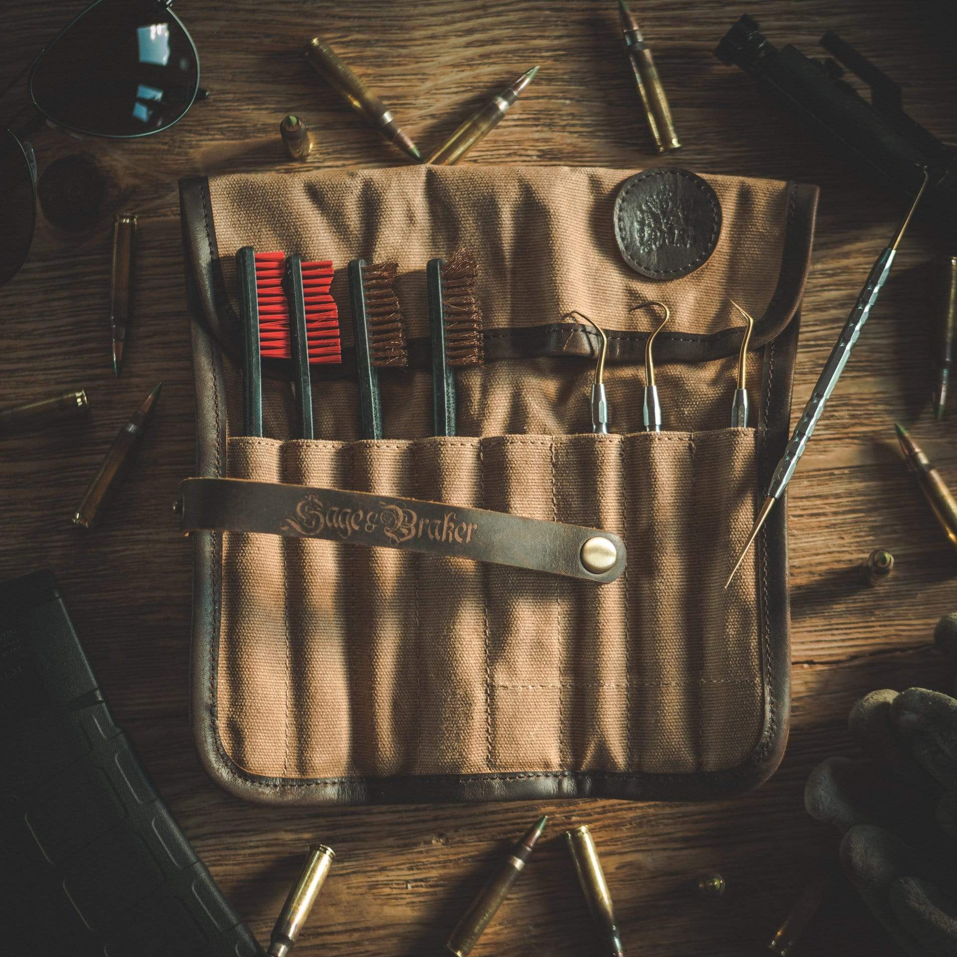 Firearm Brush & Pick Tool Roll Kit