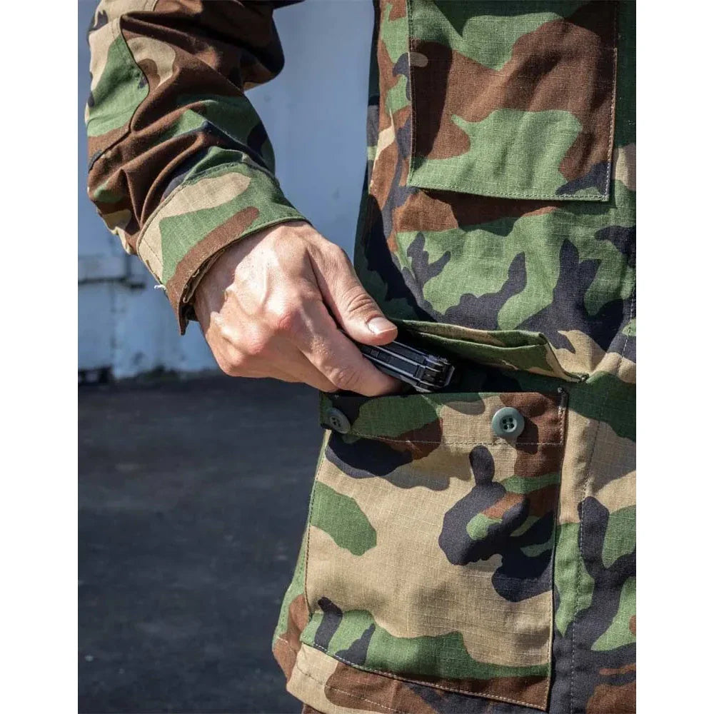 Woodland Camo BDU Coat - 100% Cotton Ripstop