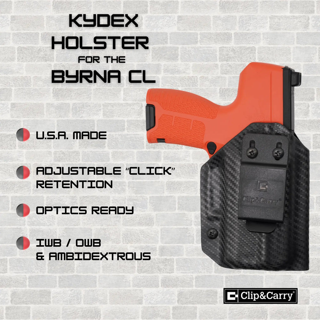 IWB/OWB Kydex Holster for Byrna CL – Ambidextrous | RMR Optic Compatible