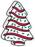 Christmas Tree Cake - 3.5" Sticker