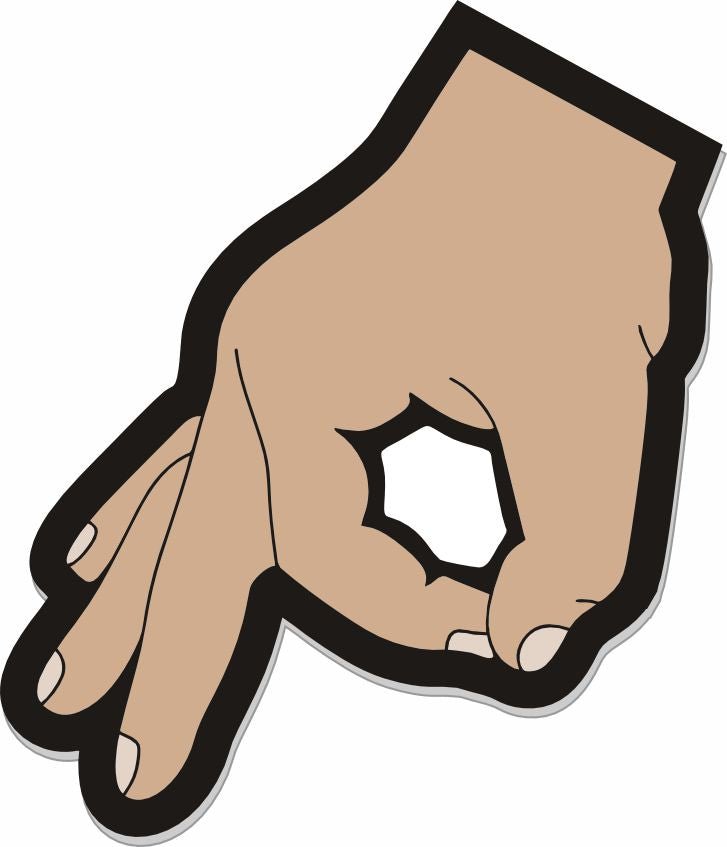 STICKER - Gotcha Circle Fingers - If you look you get hit! -  3"
