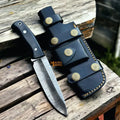 Damascus Bushcraft Hunting Knife Micarta Handle